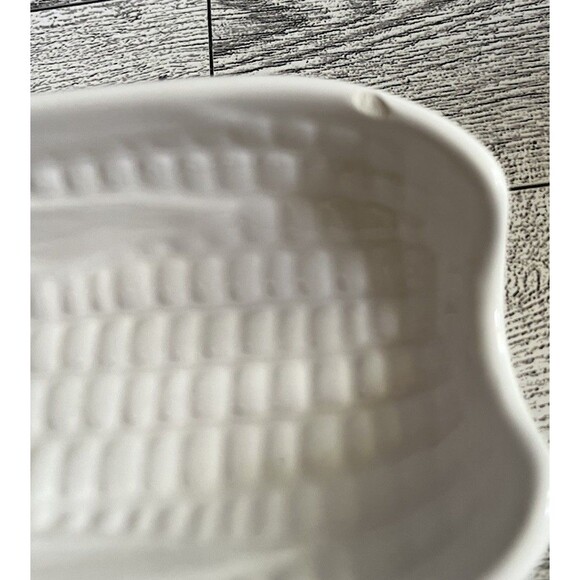 Vintage Pfaltzgraff Corn On The Cob Dish Holders Heritage White USA Set of 4 - Picture 4 of 6